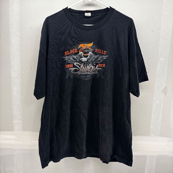 Hot Leathers Sturgis Rally South Dakota 2XL Shirt Large Black 75th Anniversary - Picture 3 of 7